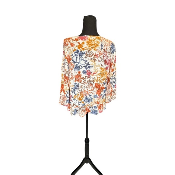 Christopher & Banks Women’s Multicolored 3/4 Length Sleeve Blouse LP 0091 - Picture 3 of 8